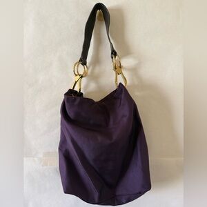 JPK Paris 75 Purple Nylon Tote Shoulder Slouchy Hobo Bucket Bag Paisley Boho